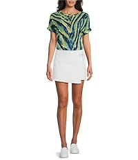 Westbound Tie Wrap Fray Hem Skort