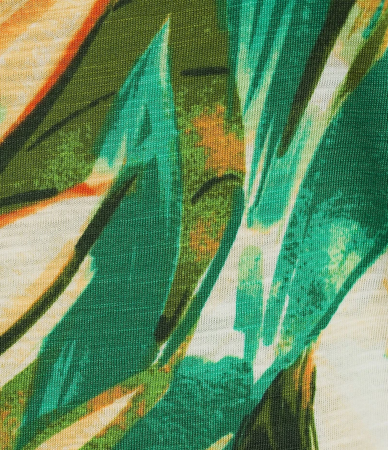 Westbound Tropical Leaf Short Sleeve Crew Neck Top