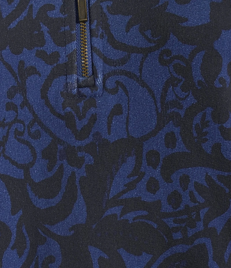 Westbound Twilight Blue Paisley Patch Long Sleeve Quarter Zip Pullover