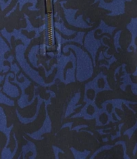 Westbound Twilight Blue Paisley Patch Long Sleeve Quarter Zip Pullover