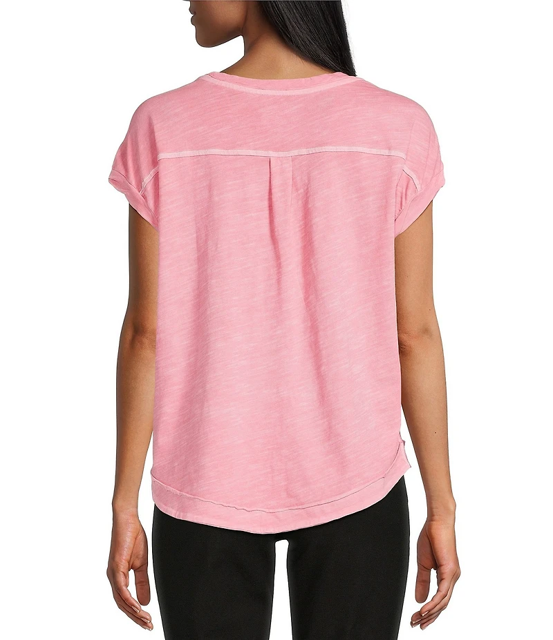 Westbound Twist Sleeve Crew Neck Top