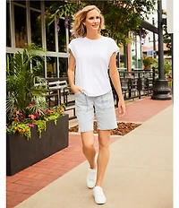 Westbound Twist Sleeve Crew Neck Top