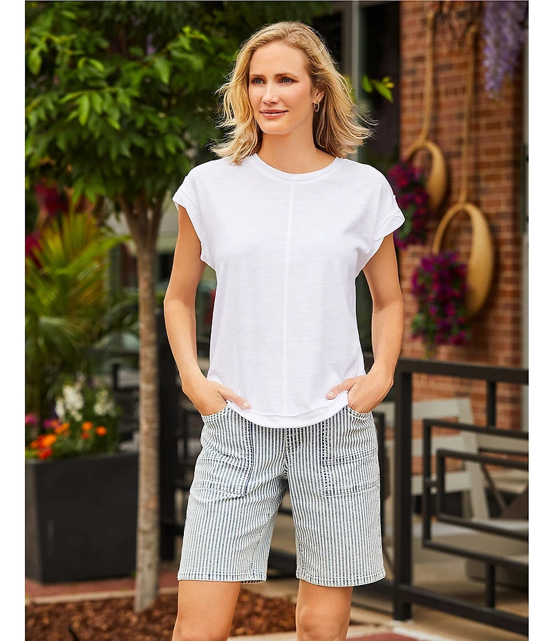 Westbound Twist Sleeve Crew Neck Top