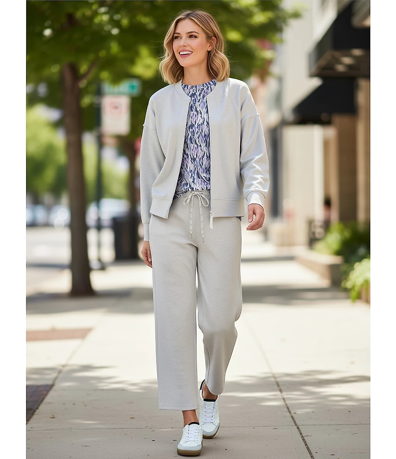 Westbound ULTRA LUXE Athleisure Mid Rise Cropped Lounge Straight Leg Pants