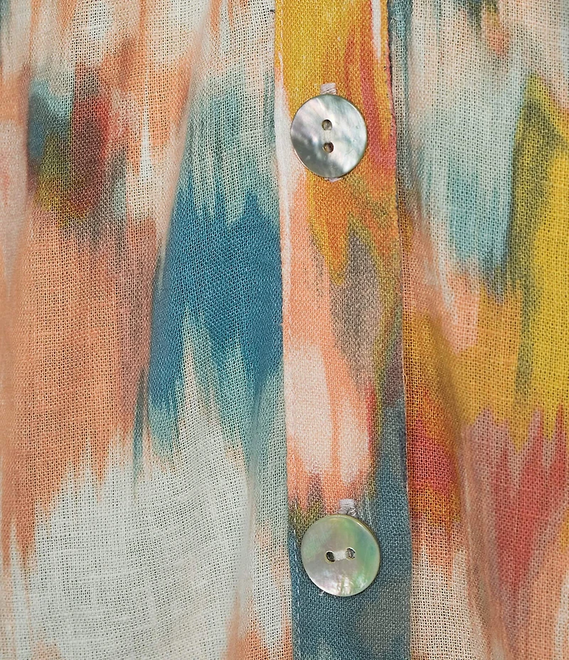 Westbound V-Neck Button Front Flutter Sleeve Top