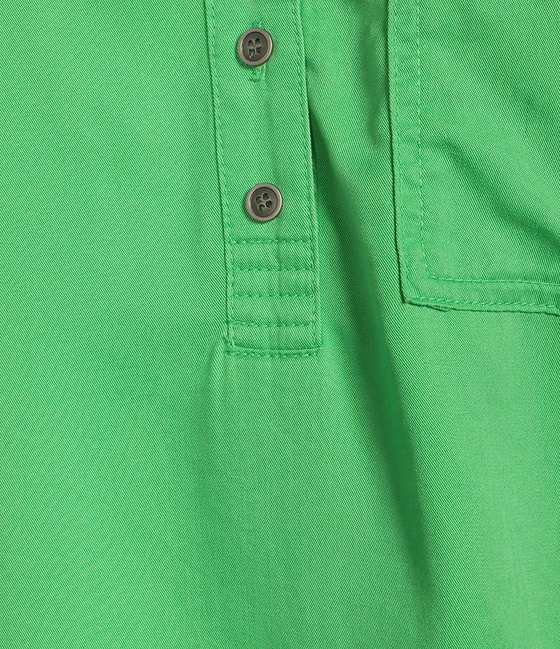 Westbound Woven Long Sleeve Henley Top