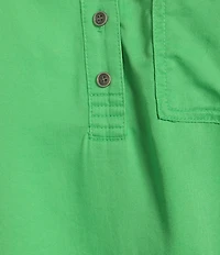 Westbound Woven Long Sleeve Henley Top