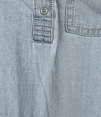 Westbound Woven Long Sleeve Henley Top