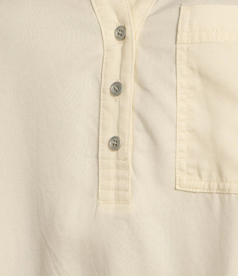 Westbound Woven Long Sleeve Henley Top