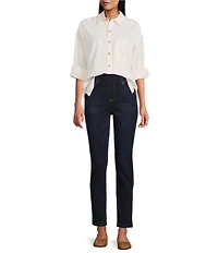 Westbound Woven Collared Oversized Long Sleeve Top