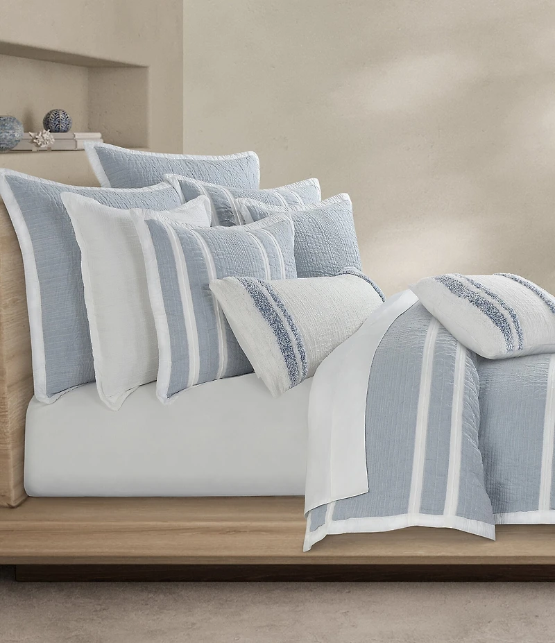 White Sand Beachwood Ripple-Inspired Textured Duvet Cover
