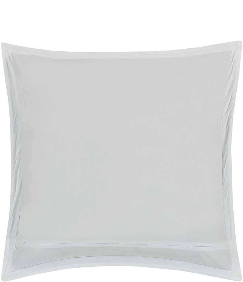 White Sand Beachwood Textured Contrast Trim Euro Sham