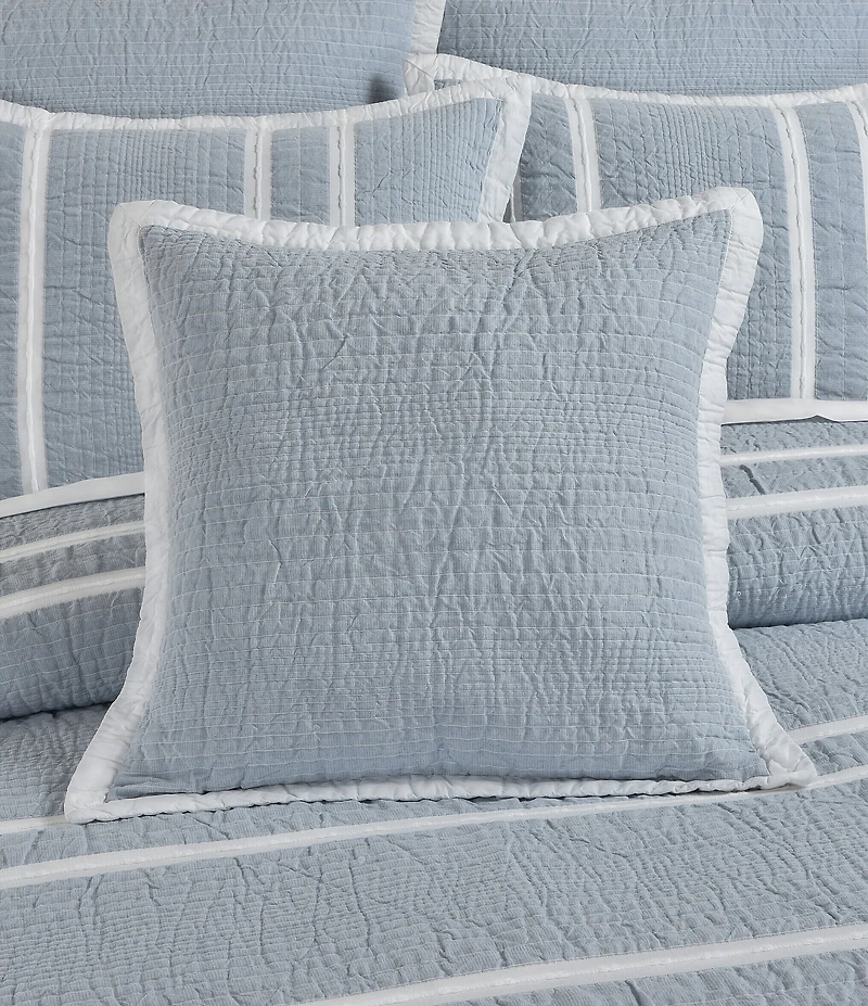 White Sand Beachwood Textured Striped Square Decorative Pillow