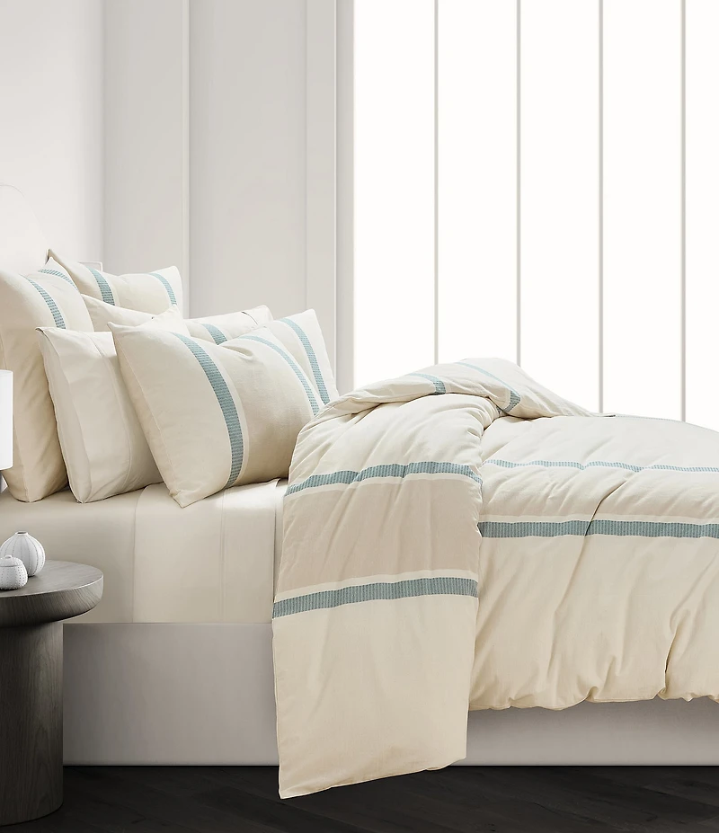 White Sand Breeze Striped Duvet Cover Mini Set