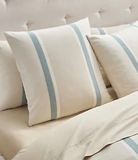White Sand Breeze Striped Euro Sham