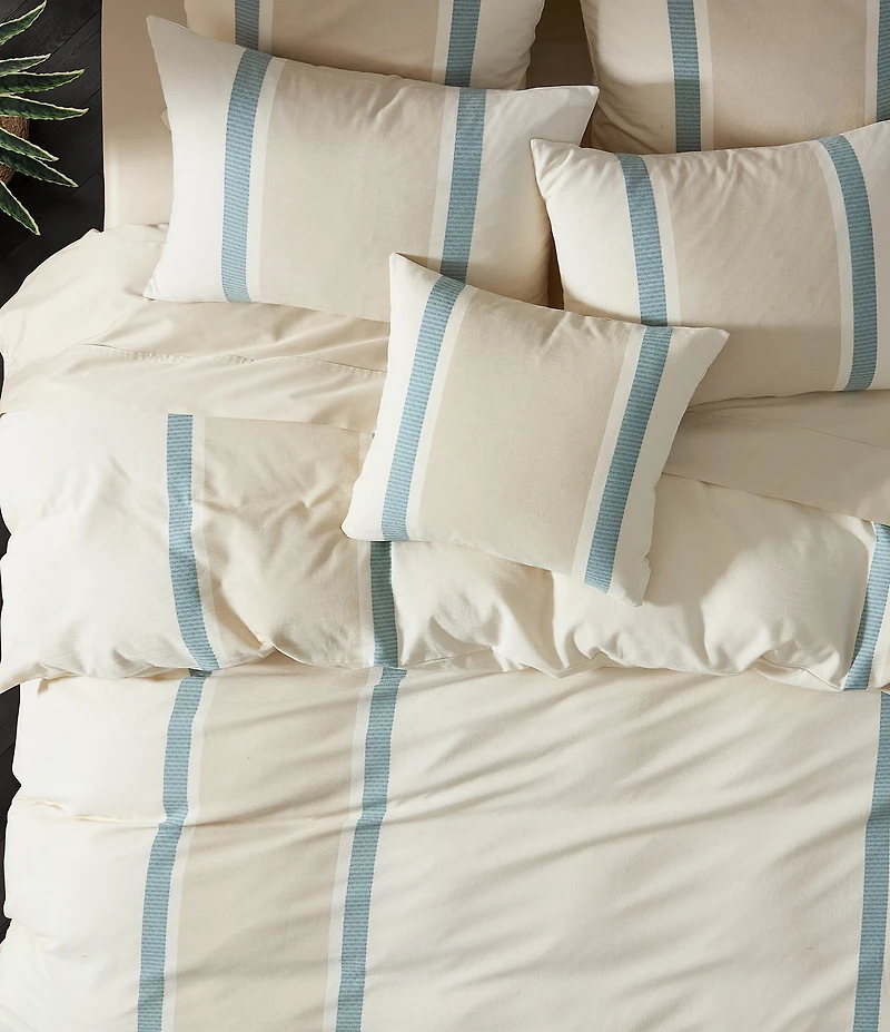 White Sand Breeze Striped Euro Sham