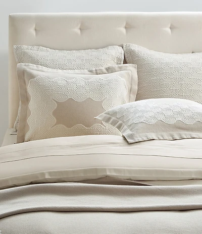 White Sand Brisbane Matelasse Geo-Textured Border Pattern Sham