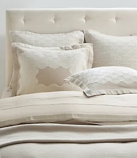 White Sand Brisbane Matelasse Geo-Textured Border Pattern Sham
