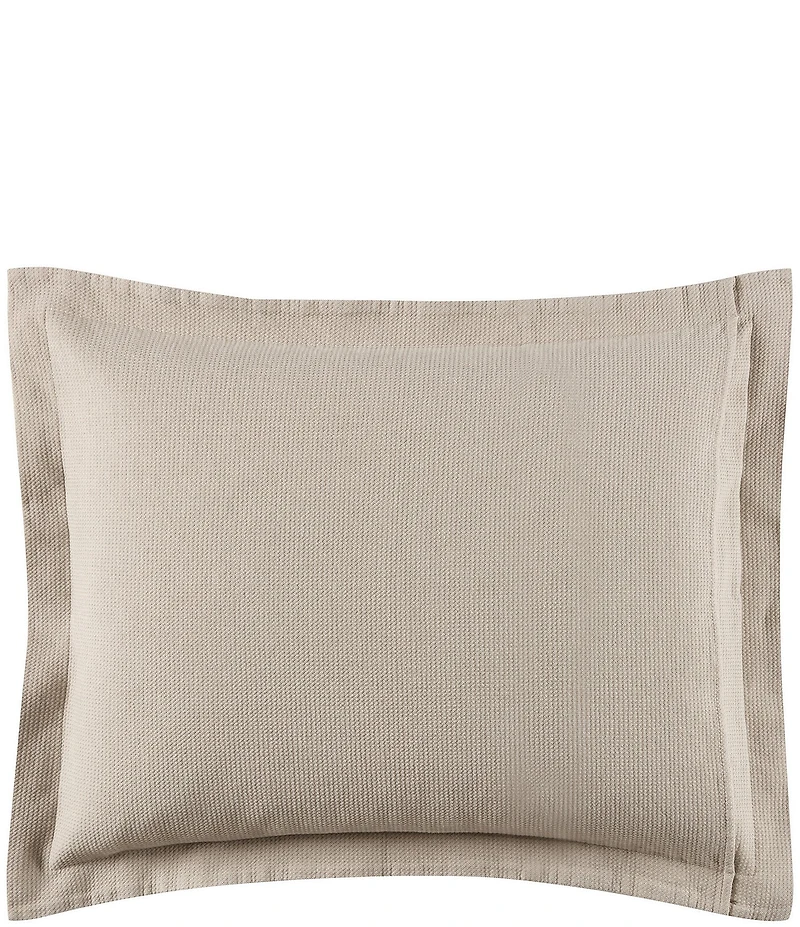 White Sand Brisbane Matelasse Geo-Textured Border Pattern Sham