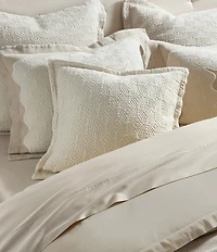 White Sand Brisbane Matelasse Geo-Textured Pattern Square Decorative Throw Pillow Cover