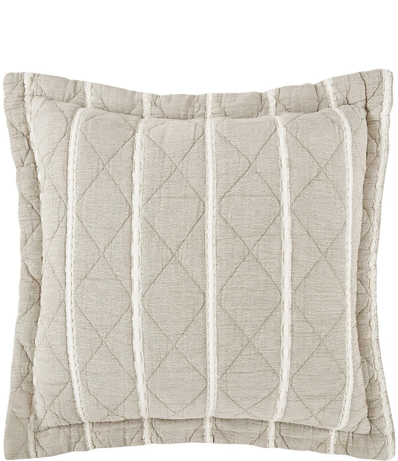 White Sand Playa 20#double; Quilted Square Decorative Pillow