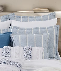 White Sand Playa Striped Quilted Euro Sham
