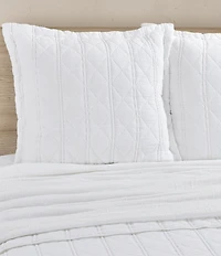 White Sand Playa Striped Quilted Euro Sham