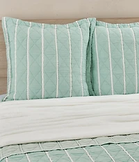 White Sand Playa Striped Quilted Euro Sham