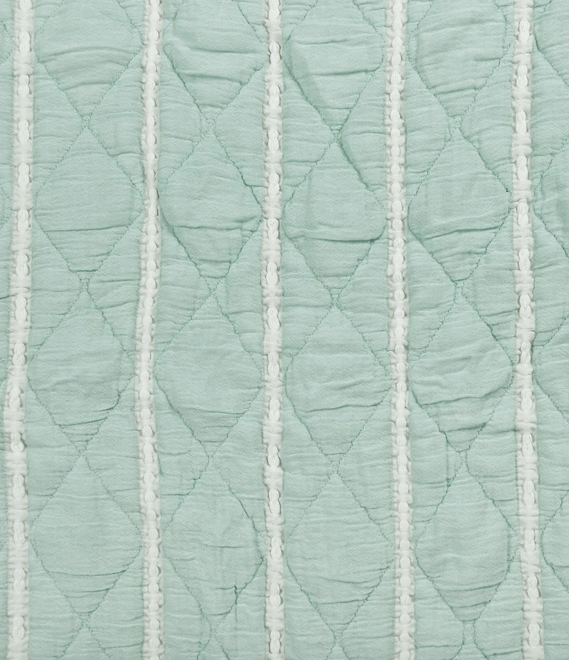 White Sand Playa Quilted-Striped Coverlet
