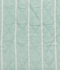 White Sand Playa Quilted-Striped Coverlet