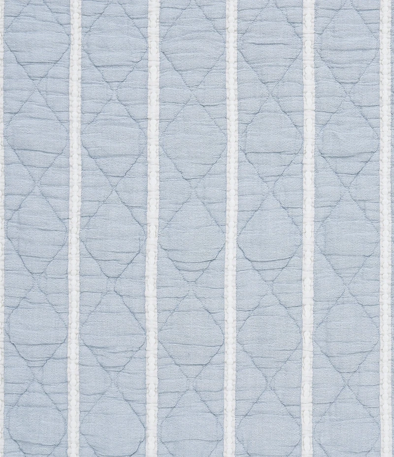 White Sand Playa Quilted-Striped Coverlet