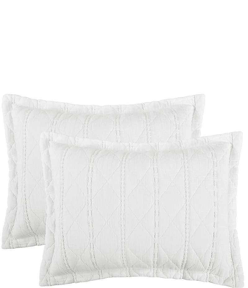 White Sand Playa Quilted Striped Pillow Sham