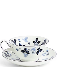 Wild Strawberry Inky Blue Teacup & Saucer