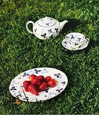 Wild Strawberry Inky Blue Teacup & Saucer