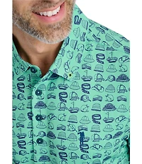 William Murray Hat Tricks Printed Short Sleeve Performance Polo Shirt