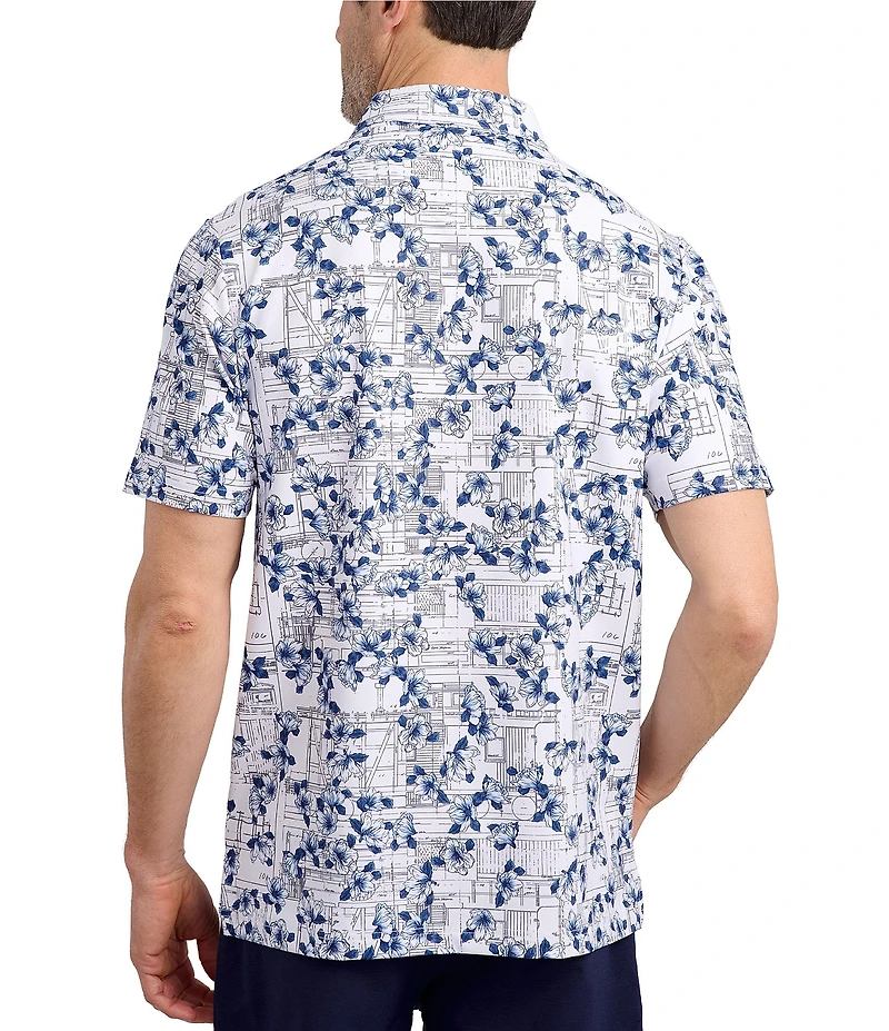 William Murray Magnolia Printed Short Sleeve Polo Shirt