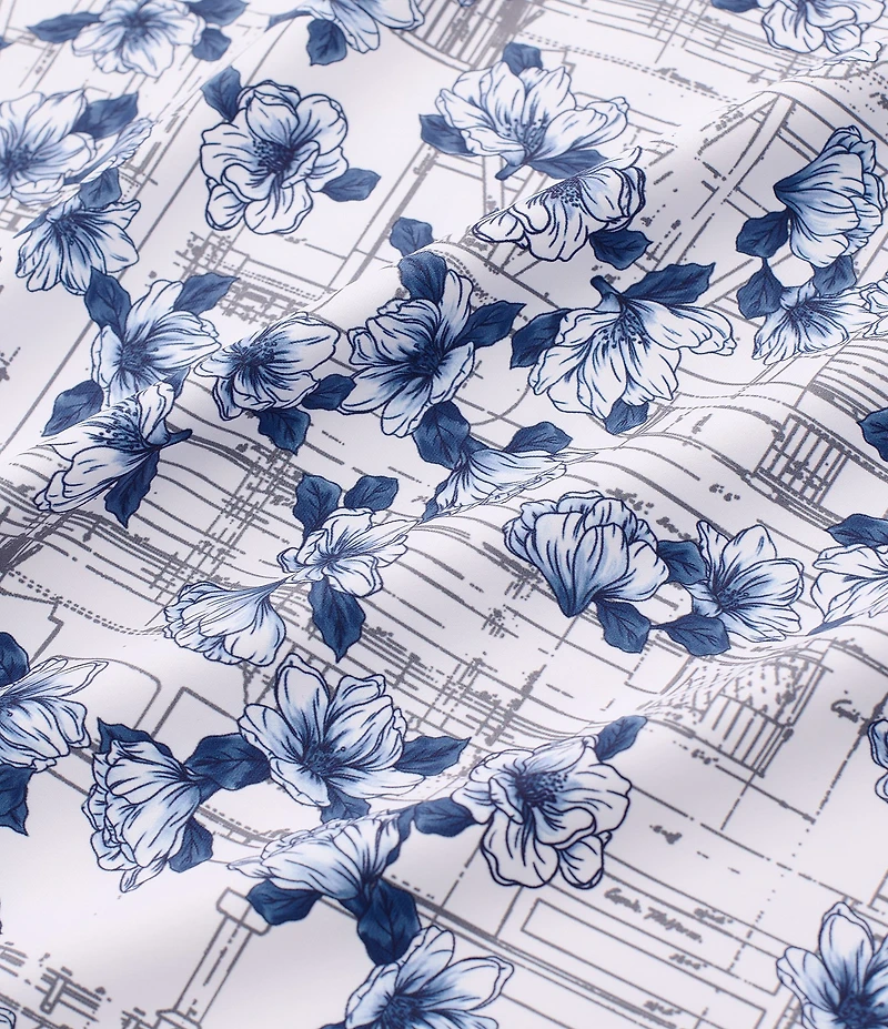 William Murray Magnolia Printed Short Sleeve Polo Shirt