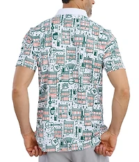 William Murray Pub Scene Printed Short Sleeve Performance Polo Shirt