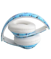Wireless Express Kids Stereo Blue Camo Bluetooth Headphones