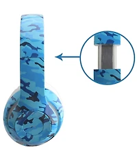 Wireless Express Kids Stereo Blue Camo Bluetooth Headphones
