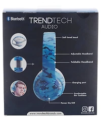 Wireless Express Kids Stereo Blue Camo Bluetooth Headphones