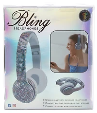 Wireless Express Kids Stereo Bluetooth Iridescent Bling Headphones