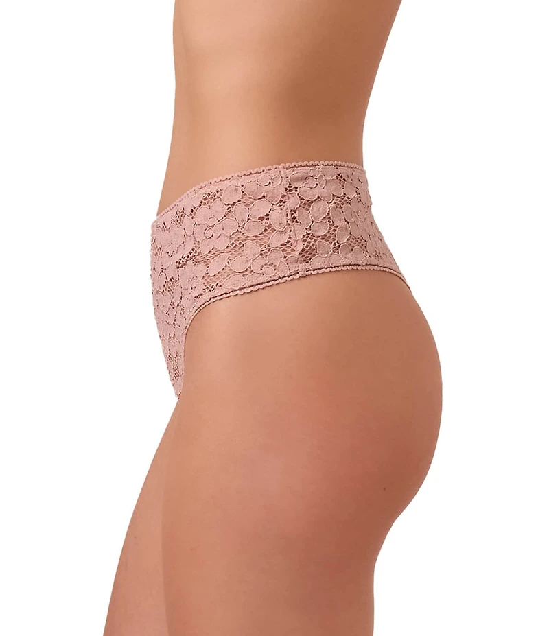 Wolford Hip-Hugger Lace Mid Rise Thong Panty