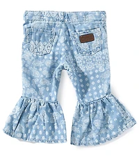 Wrangler® Baby Girls Mixed-Media-Printed Flare-Leg Leggings
