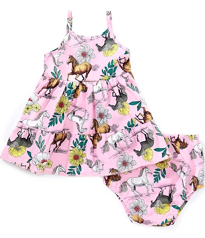 Wrangler® Baby Girls Sleeveless Horse-Printed Dress