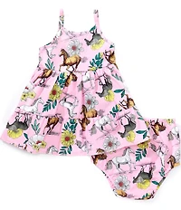 Wrangler® Baby Girls Sleeveless Horse-Printed Dress