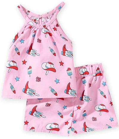 Wrangler® Baby Girls Sleeveless Western-Inspired-Printed Tank Top & Matching Shorts Set