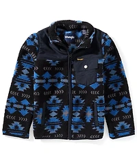 Wrangler® Big Boys Long Sleeve Full Zip Mixed Sherpa Jacket
