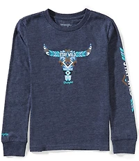Wrangler® Big Boys Long-Sleeve Long Live Cowboys Graphic T-Shirt