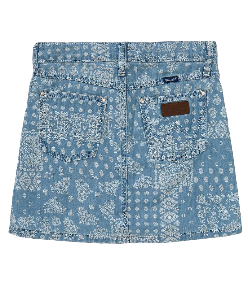 Wrangler® Big Girls Elaina Paisley-Printed Denim Skirt